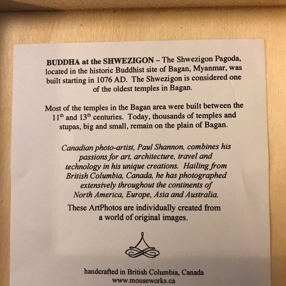 Buddha @ the Shwezigon Original Ceramic Photo Art - Picture 5 of 5